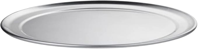 Restaurantware Met Lux 10 Inch Commercial Pizza Pan 1 Coupe Style Pizza Cooking Tray - Heavy-Duty 18-Gauge Aluminum Round Baking Tray Oven-Baking For Pizzas & More