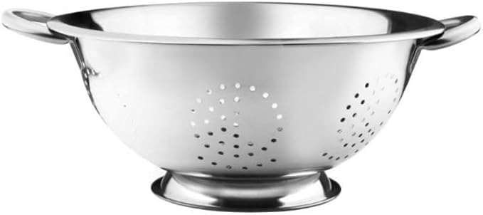 YBM Home Colander Stainless Steel With Heavy Duty Handles Strainer With Self Draining Stable Ring Base