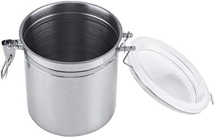 Glass Kitchen Storage Canister Mason Jars with Lids, 5inch Airtight Glass Canister with Hinged Lid, for Kitchen Canning Cereal,Pasta,Sugar,Beans