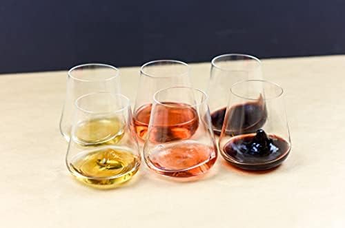 Gabriel-Glas Stemless Crystal Wine Glasses, Set of 6 - Premium, Universal Drinking Glass for Wine, Beer, Whiskey, and Cocktails - Dishwasher Safe, Lead-Free, 470 ml