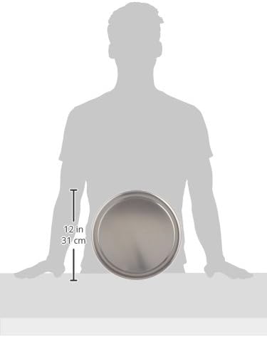 New Star Foodservice | Commercial Grade Aluminum Pizza Trays, Wide Rim (6 Pack) (Silver, 12-inch)