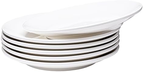 Vikko Dinner Plate, Set of 6 White Plates, Ceramic Dinner Plates Set, Stackable 11 Inch Extra Large Dinner Plates for Every Day and Special Occasion, Restaurant Style, Dishwasher Safe, Microwave Safe