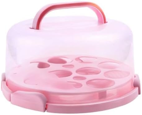 Ohuhu Cake Carrier, BPA-Free Cake Holder Storage Container Cupcake Carrier Keeper - Cake Stand with Lid 2 Handles Portable Round Two Sided Base for Cookies Nuts Fruits for 10 inch Cake Perfect Gifts