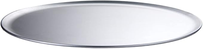 Restaurantware Met Lux 14 Inch Commercial Pizza Pan 1 Coupe Style Pizza Cooking Tray - Heavy-Duty 18-Gauge Aluminum Round Baking Tray Oven-Baking For Pizzas & More