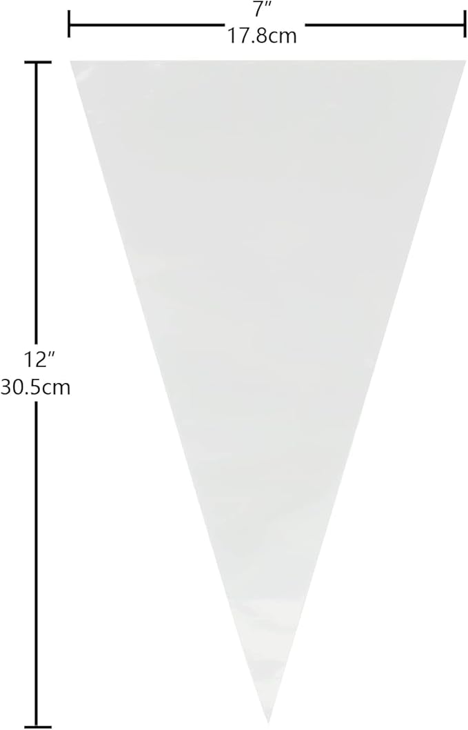 Keenpioneer Piping Bag - Disposable Cake Decorating Bag 100 Count, 12 inch, Clear