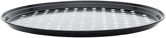 Restaurantware Met Lux 13 Inch Pizza Pan With Holes 1 Heavy-Duty Pizza Pan With Holes - Perforated Non-Stick Carbon Steel Pizza Crust Pan Keeps Pizza Fresh For Any Food Service Establishments