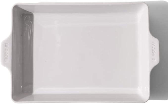 Made In Cookware - Rectangular Baking Dish - White - Hand Crafted Porcelain - Professional Bakeware - Made in France