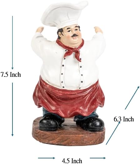 Funny Italian Chef Wine Bottle Holder – Decorative Kitchen & Table Centerpiece Statue, Novelty Wine Rack for Countertop Display, Home Decor & Wine Lover Gift, 7.5” Height