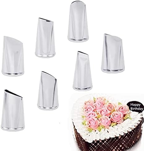 7 Pieces Rose Flower Piping Tips Set, Cake Decorating Tips Icing Piping Nozzles Set Cupcake Decorating Kit