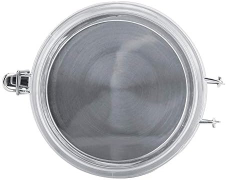 Glass Kitchen Storage Canister Mason Jars with Lids, 5inch Airtight Glass Canister with Hinged Lid, for Kitchen Canning Cereal,Pasta,Sugar,Beans