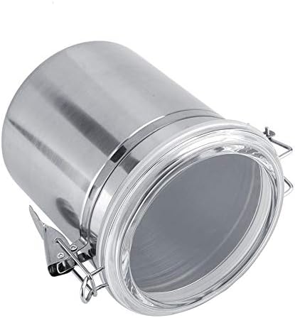 Glass Kitchen Storage Canister Mason Jars with Lids, 5inch Airtight Glass Canister with Hinged Lid, for Kitchen Canning Cereal,Pasta,Sugar,Beans