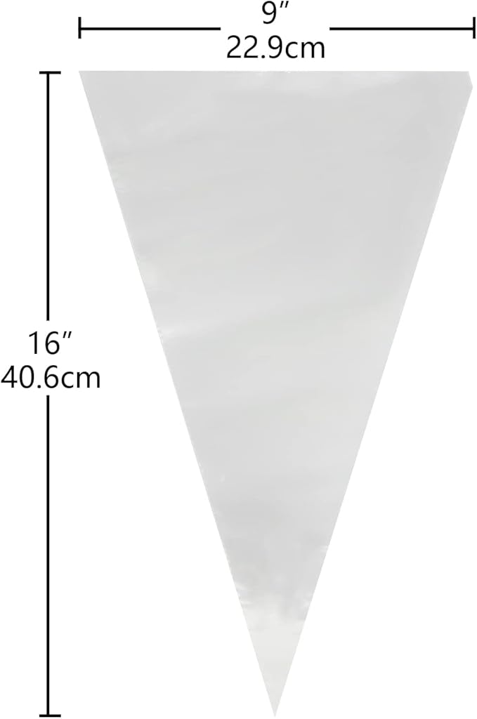 Keenpioneer Piping Bag - Disposable Cake Decorating Bag, Pastry Bag 56 Count, 16 inch, Clear