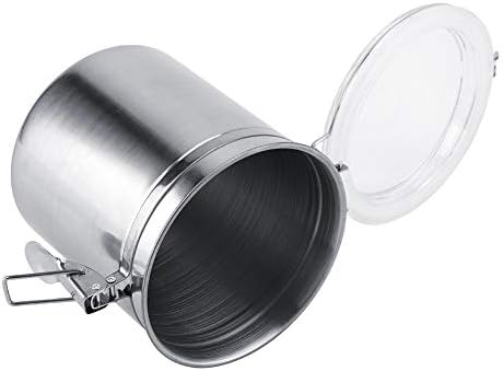 Glass Kitchen Storage Canister Mason Jars with Lids, 5inch Airtight Glass Canister with Hinged Lid, for Kitchen Canning Cereal,Pasta,Sugar,Beans