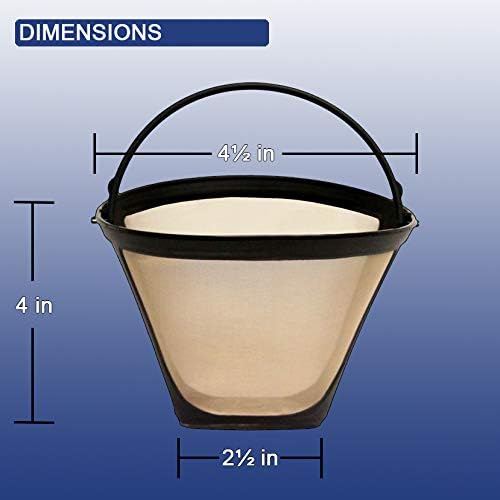 GOLDTONE 8-12 Cup Coffee Filter & Set of 12 Charcoal Water Filters fits Cuisinart Coffee Maker and Brewers. Replaces your CUISINART #4 Cone Reusable Coffee Filter & CUISINART Water Filter