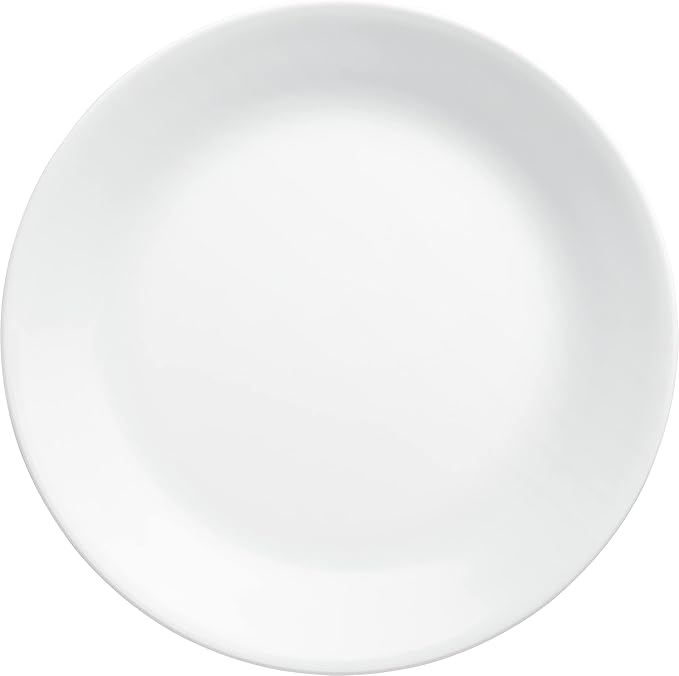Corelle Vitrelle 4-Pieces 10.25" Glass Dinner Plates Chip & Crack Resistant Glass Dinnerware Set Plates, Winter Frost White