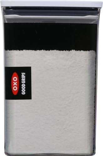 OXO Good Grips POP Container - Airtight Food Storage - Big Square Medium 4.4 Qt Ideal for 5lbs of flour or sugar (Pack of 4)