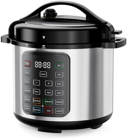 DUMOS 16-in-1 Electric Pressure Cooker 8 QT Stainless Steel Multi Cooker Electric for Pressure, Rice, Steamer, Yogurt Maker, Slow Cook, Sliver