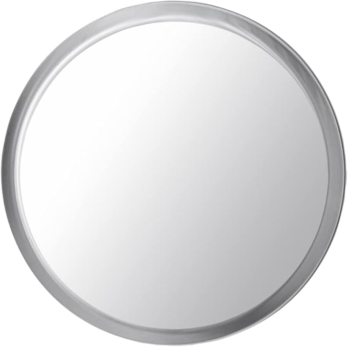 Restaurantware Met Lux 12 Inch Commercial Pizza Pan 1 Coupe Style Pizza Cooking Tray - Heavy-Duty 18-Gauge Aluminum Round Baking Tray Oven-Baking For Pizzas & More (Pack of 3)