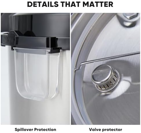 DUMOS 16-in-1 Electric Pressure Cooker 8 QT Stainless Steel Multi Cooker Electric for Pressure, Rice, Steamer, Yogurt Maker, Slow Cook, Sliver