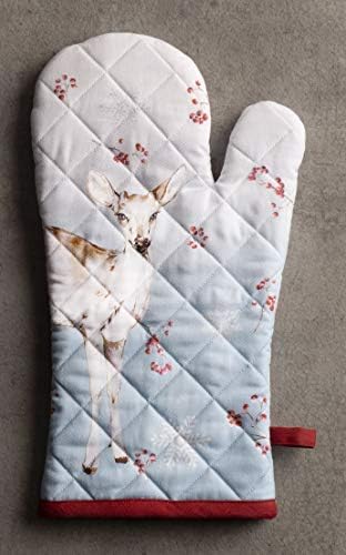 Maison d' Hermine Oven Gloves 100% Cotton Oven Mitt 7" x 13" with Loop Heat Resistant, BBQ, Cooking Gloves, Baking, Grilling, Kitchen, Handling Hot Pans (Pack of 1, Fairytale Forest)