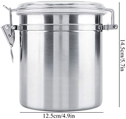 Glass Kitchen Storage Canister Mason Jars with Lids, 5inch Airtight Glass Canister with Hinged Lid, for Kitchen Canning Cereal,Pasta,Sugar,Beans