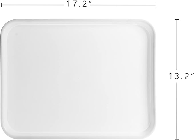 Plastic Cafeteria Trays,Fast Food Serving Trays,13"X17",Set of 6(White)