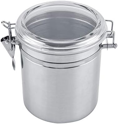 Glass Kitchen Storage Canister Mason Jars with Lids, 5inch Airtight Glass Canister with Hinged Lid, for Kitchen Canning Cereal,Pasta,Sugar,Beans