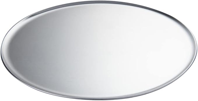 Restaurantware Met Lux 18 Inch Commercial Pizza Pan 1 Coupe Style Pizza Cooking Tray - Heavy-Duty 18-Gauge Aluminum Round Baking Tray Oven-Baking For Pizzas & More