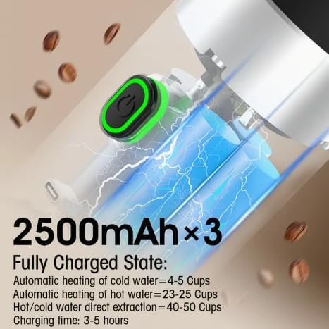 Portable Espresso Maker – Self-Heating USB-C Rechargeable Travel Coffee Maker for Car, Camping, Office, portable coffee maker - portable coffee machine With Ground Coffee & NS Capsule (Green)