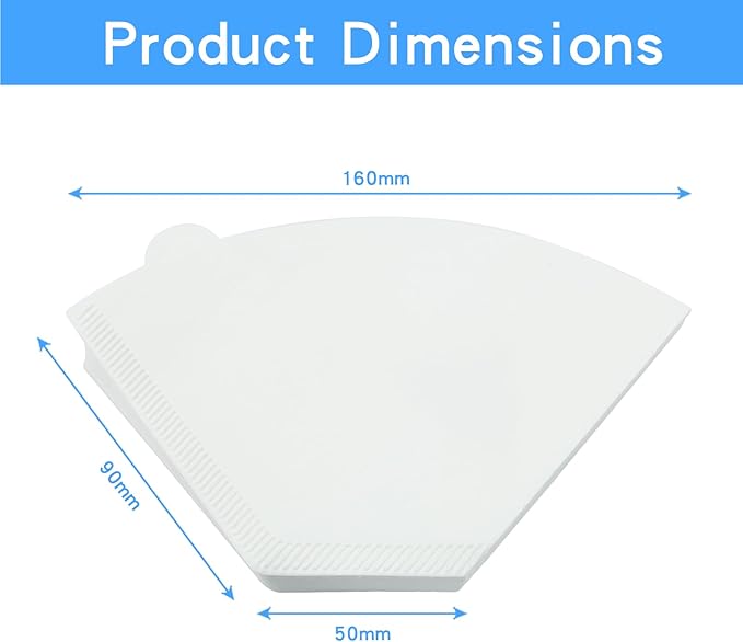 200 Count Cone Coffee Filter, #2 White Natural Cone Coffee Filter Paper fit for Drip Coffee Dripper Coffee Maker (1-4 Cup)