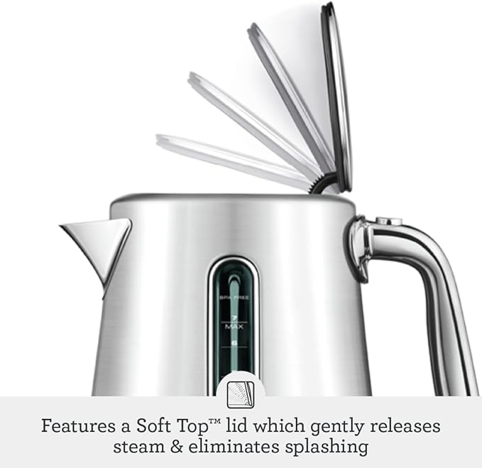 Breville BKE845BST Smart Kettle Luxe Water Heater, 7 Cup, Black Stainless Steel