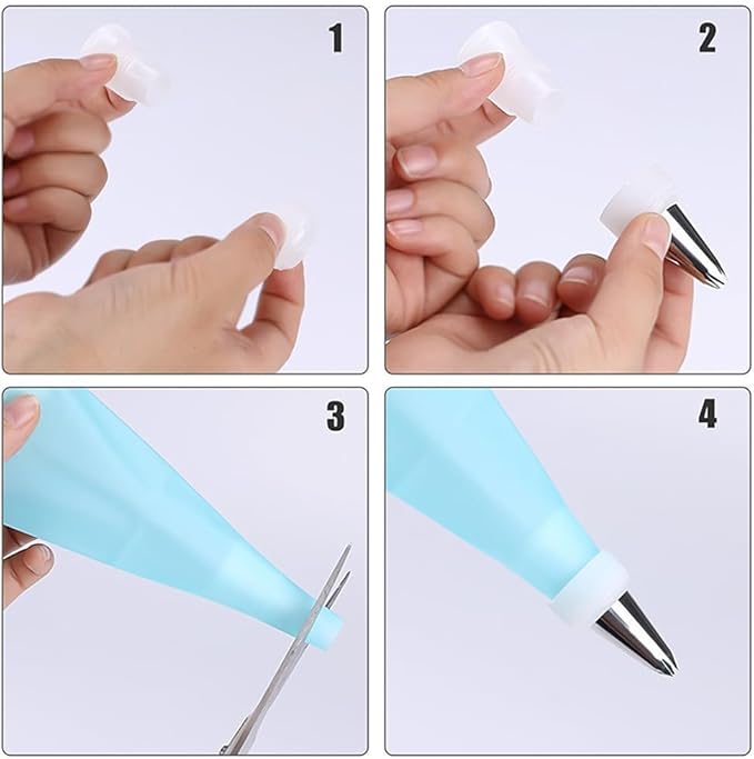 8 Pieces Piping Bags and Tips Set 6 Icing Tips Icing Piping Nozzles Set Frosting Bags Ties Cupcake Decorating Kit Cupcake Pastry Tool