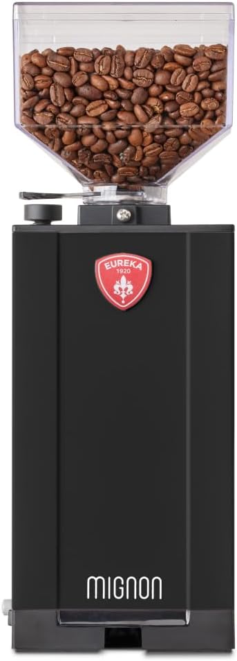 Eureka Mignon Silenzio Espresso Grinder | Silent Technology | Stepless | Timed Dosing | (Black, 55mm)