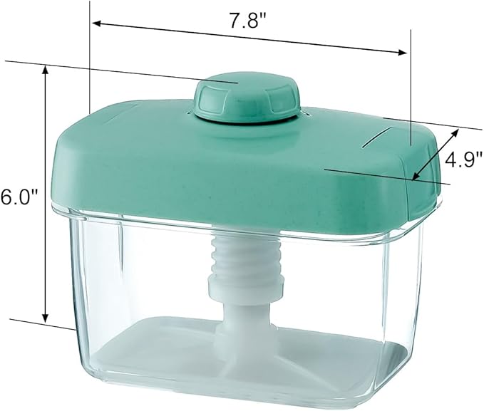 Instant Pickle Maker Vegetable Press Tsukemono Container Rectangle Made in Japan BPA Free (Green 1.6L)