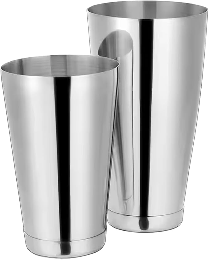 Boston Cocktail Shaker Set, 17 oz and 24 oz Stainless Steel Weighted Shaker Tins, Professional Bar Tools for Bartender, Metal Martini Shaker Drink Mixer for Bartending (Silver)
