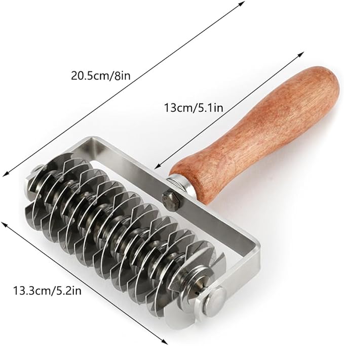 Pastry Lattice Roller Cutter - Stainless Steel Dough Lattice for Pie Pizza Bread beef wellington Pastry Crust Roller Cutter