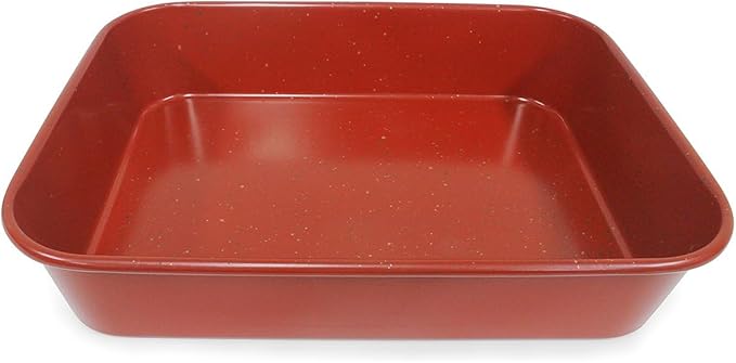 casaWare Ceramic Coated NonStick Lasagna/Roaster Pan 13 x 10 x 3-Inch (Red Granite)