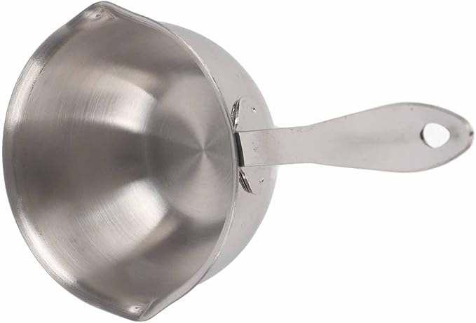Butter Warmer Pot Small Butter Warmer Measuring Pot with Long Handle, All in One Flat Induction Bottom Mini Butter Hot Pot Milk Pot Small Saucepan Sturdy Stainless Steel (150ML)