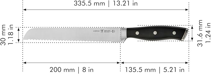 HENCKELS Forged Accent Razor-Sharp 8-inch Bread Knife, Cake Knife, White Handle, German Engineered Informed by 100+ Years of Mastery