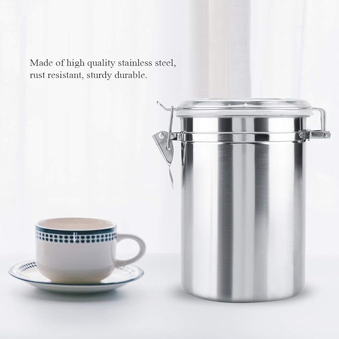 Airtight Canisters Sets for the Kitchen Counter - Stainless Steel Food Storage Containers with Lids for Tea, Coffee, Sugar, Flour - Baking Dry Storage, Metal Pantry Canister