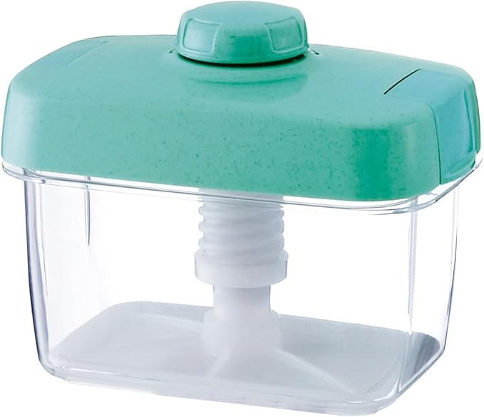 Instant Pickle Maker Vegetable Press Tsukemono Container Rectangle Made in Japan BPA Free (Green 1.6L)