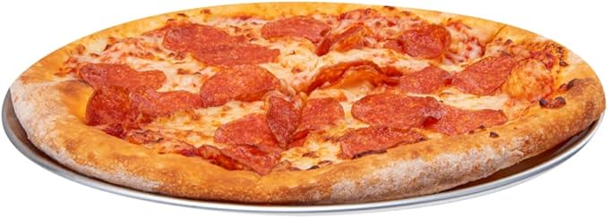 Restaurantware Met Lux 10 Inch Commercial Pizza Pan 1 Coupe Style Pizza Cooking Tray - Heavy-Duty 18-Gauge Aluminum Round Baking Tray Oven-Baking For Pizzas & More