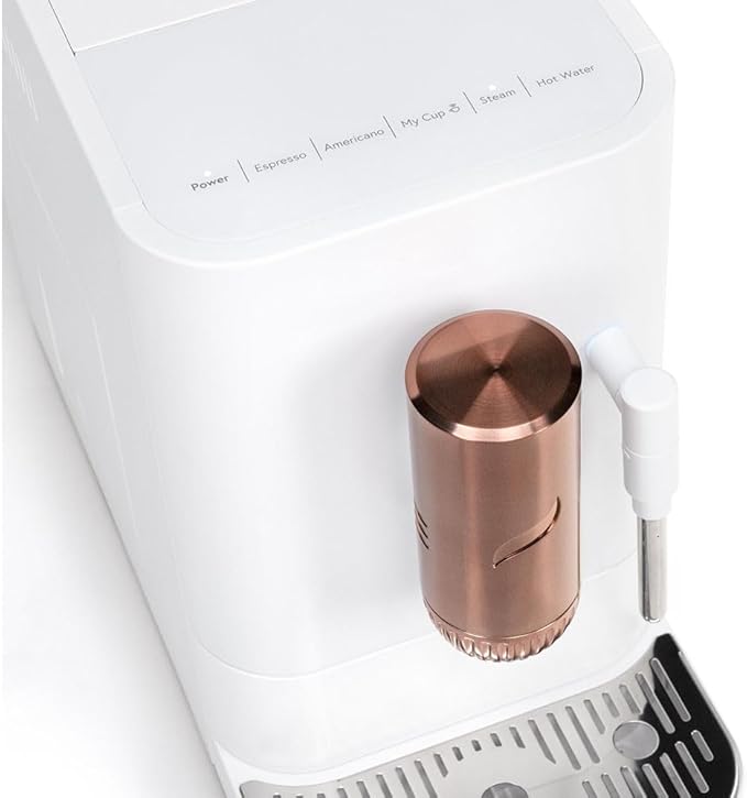 Cafe Affetto Automatic Espresso Machine & Milk Frother with Built In & Adjustable Espresso Bean Grinder, One-Touch Brew in 90 Seconds, Wifi & Smart Connected, Removable 1.2L Water Tank, Matte White