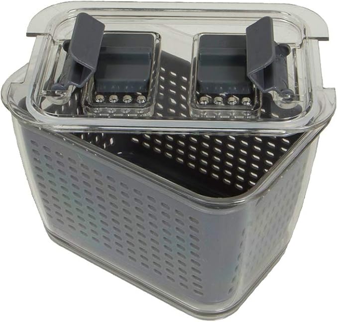Kitchen Spaces Small Colander Stackable Food Storage Bin, Grey