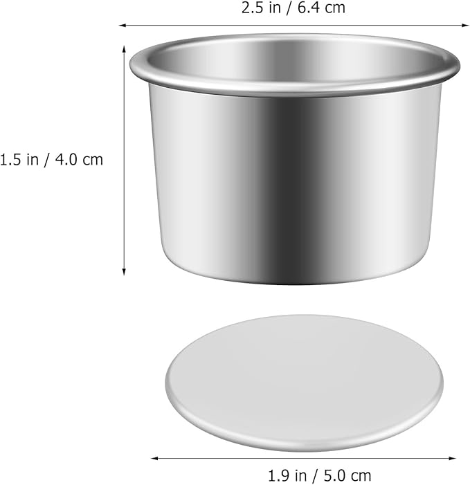 MAGICLULU 4pcs Aluminum Alloy Round Cake Pan 2inch Non-Stick Round Cake Tins Removable Bottom Baking Pans Mini Round Cake Cup for Cake Dessert Chocolate 2inch