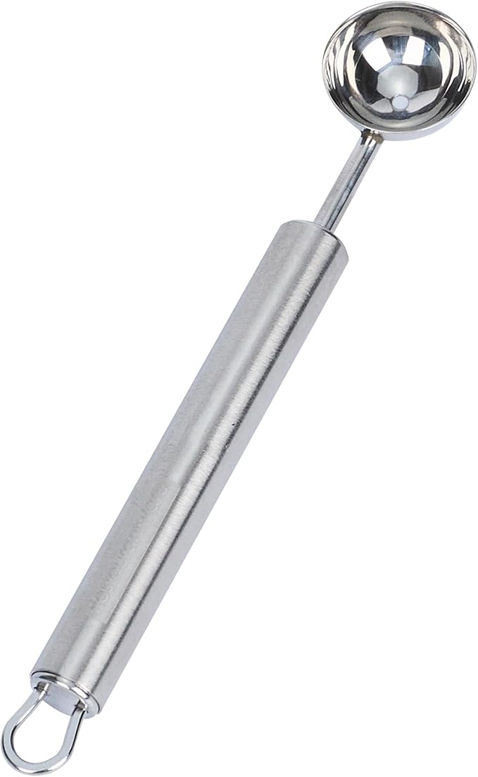 Restaurantware-German Standard 5.9 Inch Melon Ballers, 24 Dishwashable Melon Scoopers - Ergonomic Handle, Creates Smooth Round Balls, Stainless Steel Fruit Scooper, For Watermelon, Cantaloupe