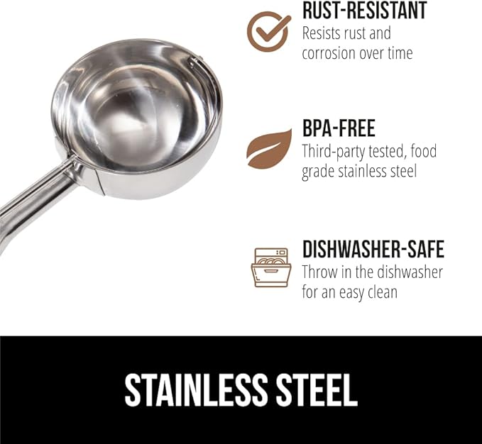GORILLA GRIP Stainless Steel Cookie Scoop for Baking, 2 TBSP, Multipurpose Melon Baller, Meatball Spring Scoops, Perfect Portion Sizes, Easy Food Release, Scooper Size 40, BPA-Free Kitchen Tool, Mint