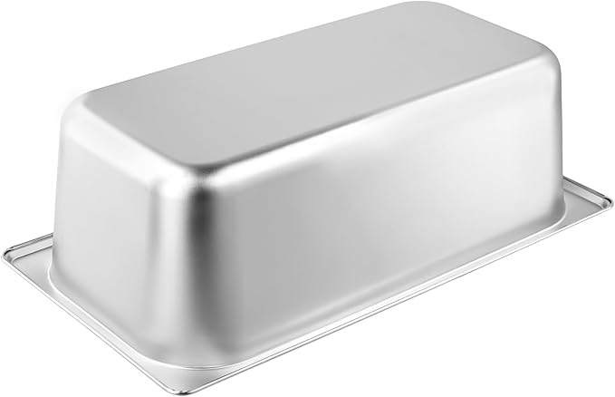 HOIGON 4 Pack 1/3 Size Steam Table Pans with Lids, 4 Inch Deep Stainless Steel Hotel Pans for Buffet, Restaurants, Catering