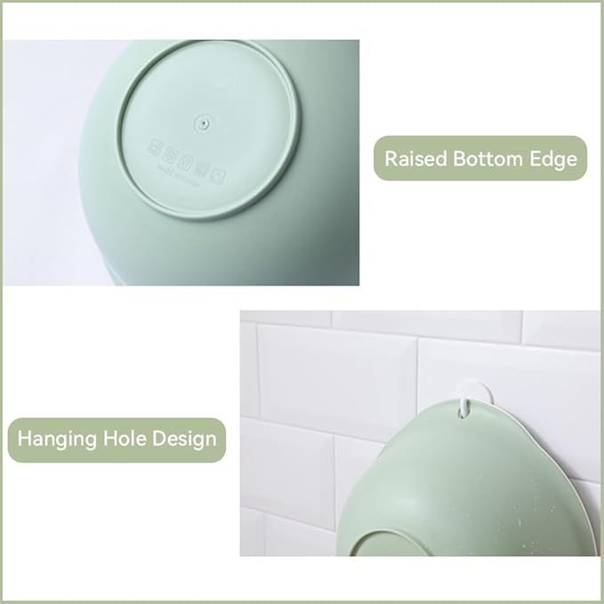 Colander Bowl Set of 2, Nesting Large Capacity Plastic Food Strainer for Pasta, Vegetables and Fruits Washing Draining Basket, Space Saving, BPA Free