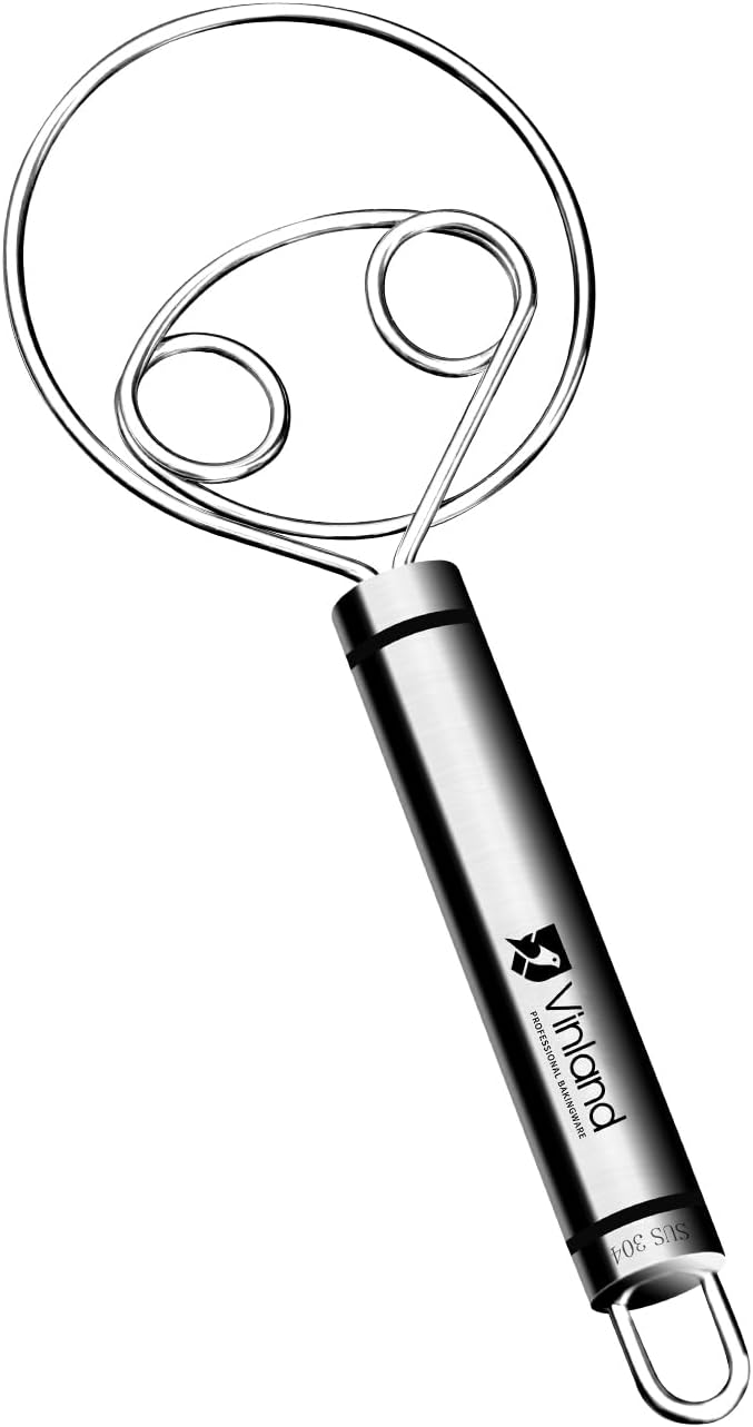 Danish Dough Whisk, Flavor Bread Hand Blender, Food Grade Stainless Steel Coil Whisk, Bread Maker Tools for Kitchen Baking and Cooking